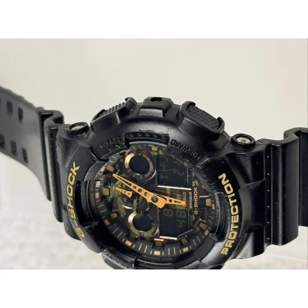 CASIO G-SHOCK GA-100CF-1A9 Camouflage Black Analog Digital Watch